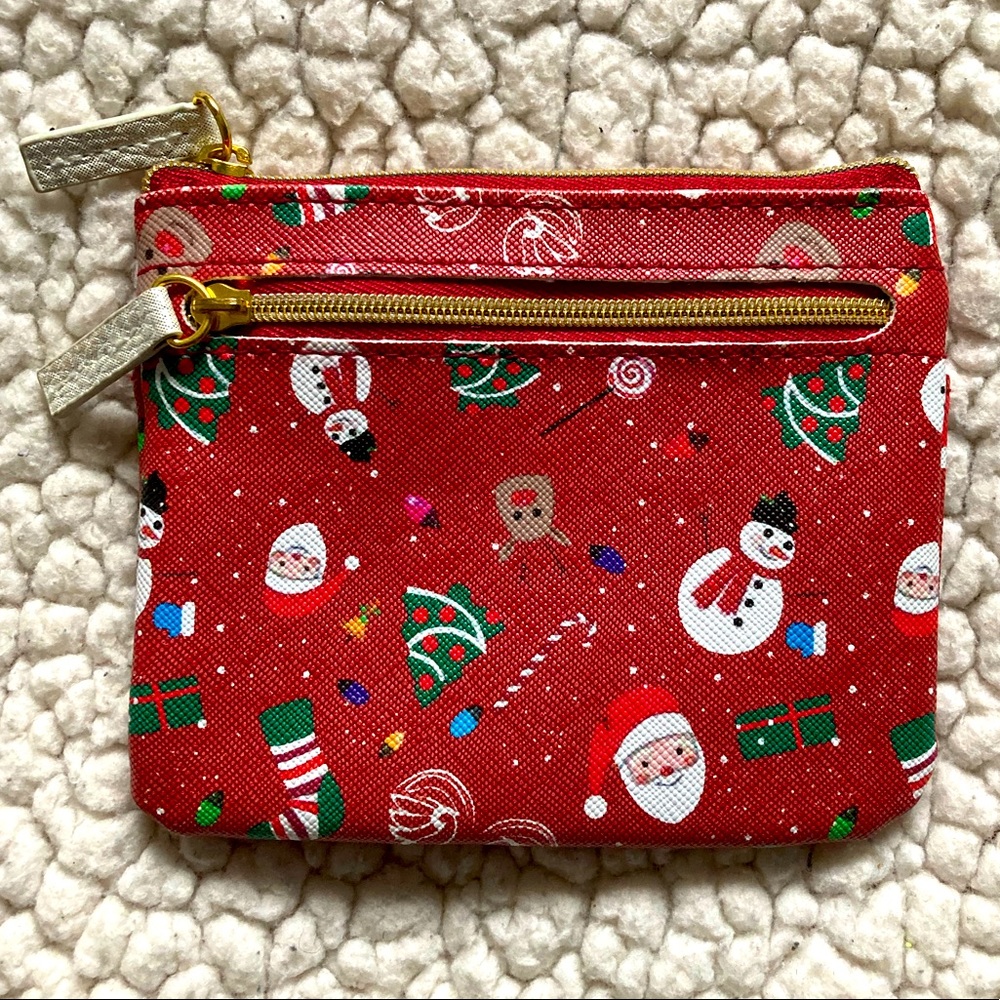 Buxton Christmas Wallet Holiday Print Card Holder Coin Purse with Insert NWOT